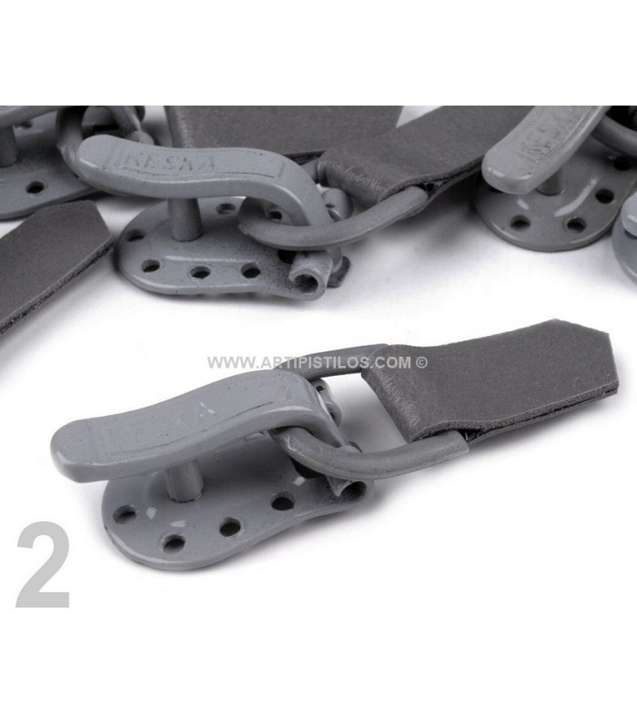 BUCKLE OF METAL AND SYNTHETIC LEATHER FOR COATS