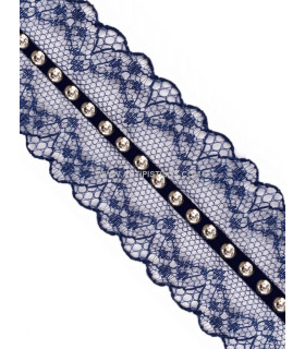 Lace ribbon with rhinestones