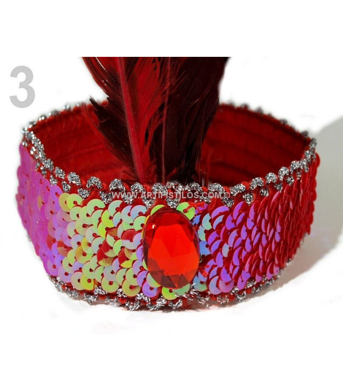 Sequin Headband with Feather