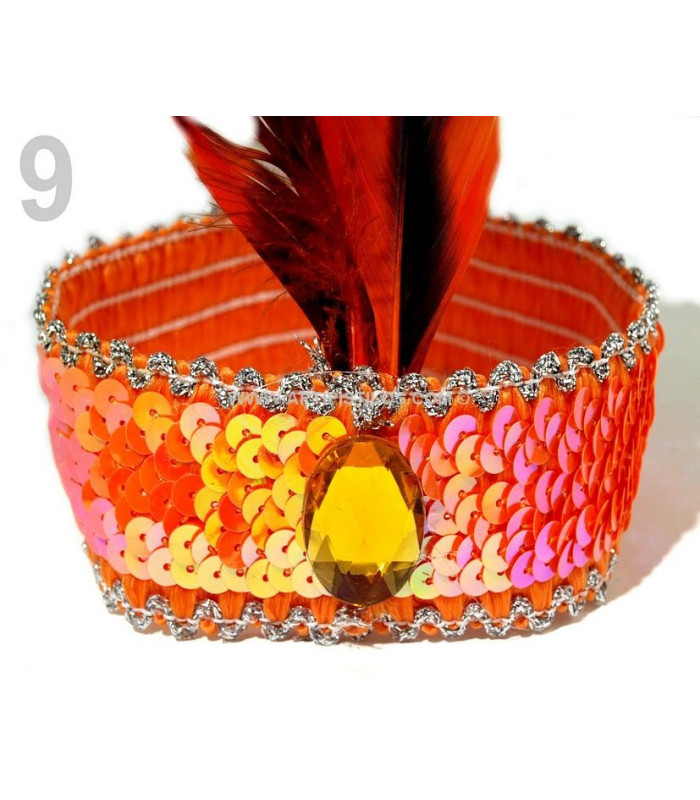 Sequin Headband with Feather