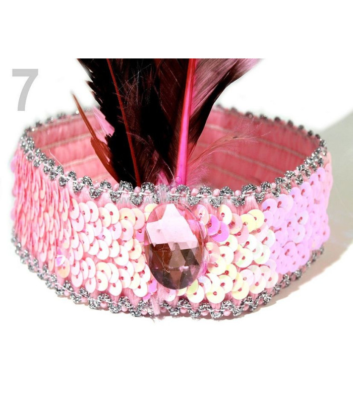 Sequin Headband with Feather