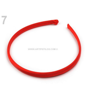 Diadema De Satén Rojo Ancho: 1 Cm. - adornos