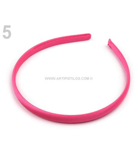 Diadema De Satén Rosa Chicle Ancho: 1 Cm. - adornos