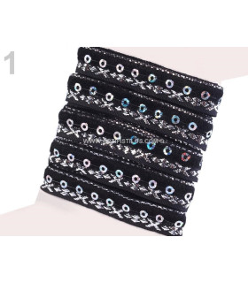 CINTA DE TERCIOPELO CON LENTEJUELAS