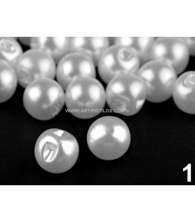 Boton Perla 10 Mm. Blanco Ø10 Mm. - diademas de