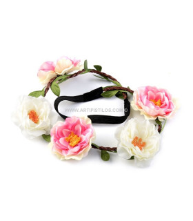 ELASTIC BAND WITH FABRIC ROSES