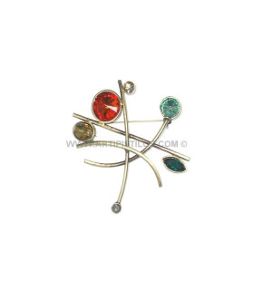 CRYSTAL BROOCH MIX COLOURS