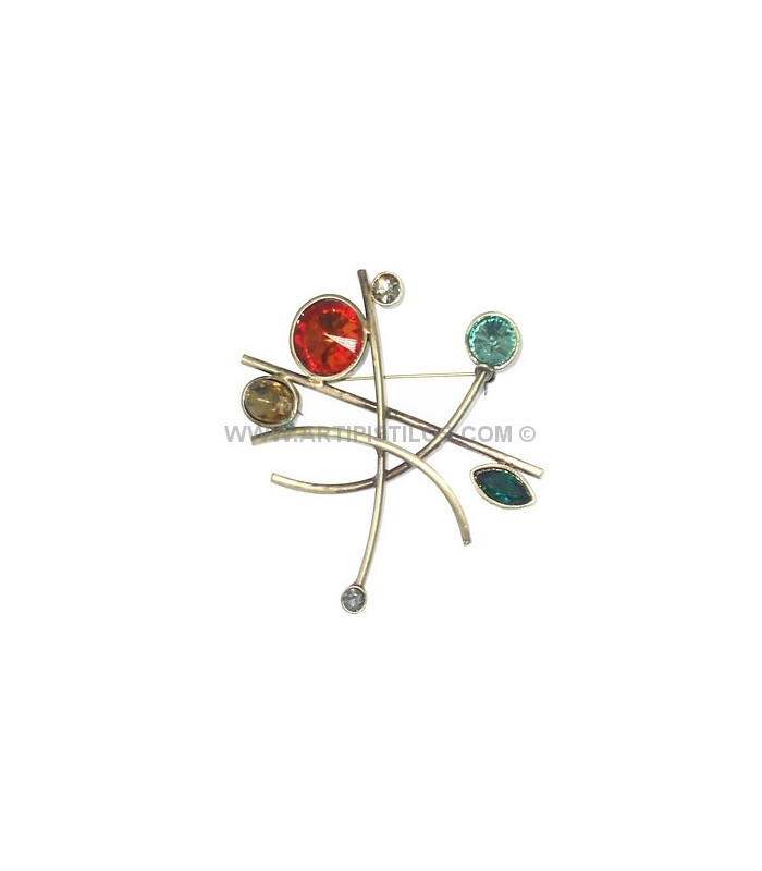 CRYSTAL BROOCH MIX COLOURS