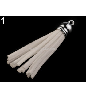 Borla Decorativa 5,5 Cms. Blanco Largo: 5,5 Cms. - accesorios para bolsos