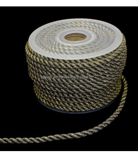 Cordon Trenzado Aluminio 5 Mm. Diametro 1 Mt. X 5 Mm. Oro Viejo - sombreros de