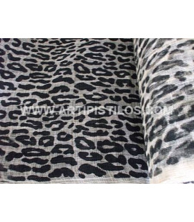 Sinamay Estampado Leopardo Natural/negro 1 Metro De Largo X 90 Dms. De Ancho - accesorios