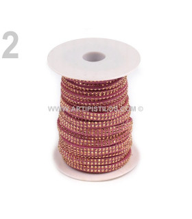 Correa De Eco-piel Con Tachas 1 Mt. X 5 Mm. Rosa Vintage - tela