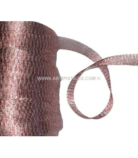 Tela Tubular Metálica 6 Mm. Rosa Nude 1 Mt. X 6 Mm. - flores para
