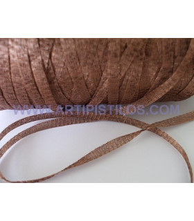 Metallic Tubular Fabric 12 Mm. Brown 1 Mt. X 12 Mm