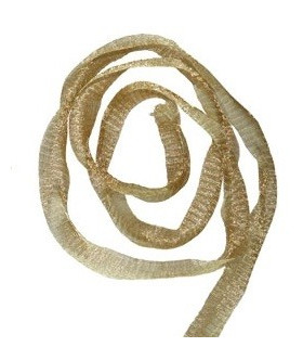 Tela Tubular Metalica 12 Mm. Oro Claro 1 Mt. X 12 Mm. - flores de