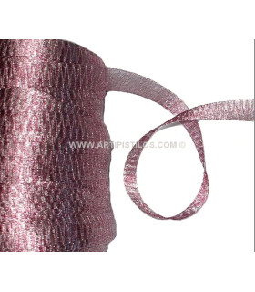 Tela Tubular Metalica 12 Mm. Rosa Claro 1 Mt. X 12 Mm. - flores de