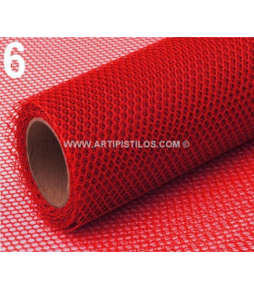 Tul Polyester Rojo 50 Cms.x 50 Cms. - de colores