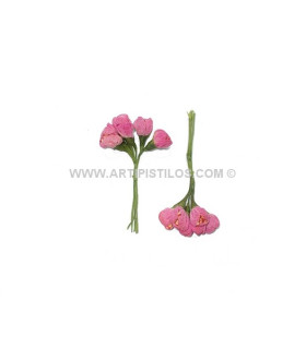 Pomo 6 Flores De Sinamay Rosa Cada Flor Mide 2 Cms. De Diametro - colores para