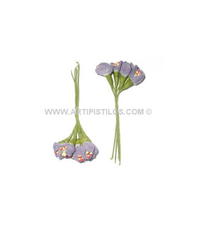 Pomo 6 Flores De Sinamay Lila Cada Flor Mide 2 Cms. De Diametro - colores para