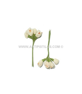 Pomo 6 Flores De Sinamay Marfil Cada Flor Mide 2 Cms. De Diametro - colores para