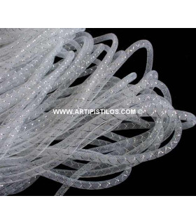 Crin Tubular 8 Mm Blanco 1 Mt. De Largo X 8 Mm. De Ancho - manualidades
