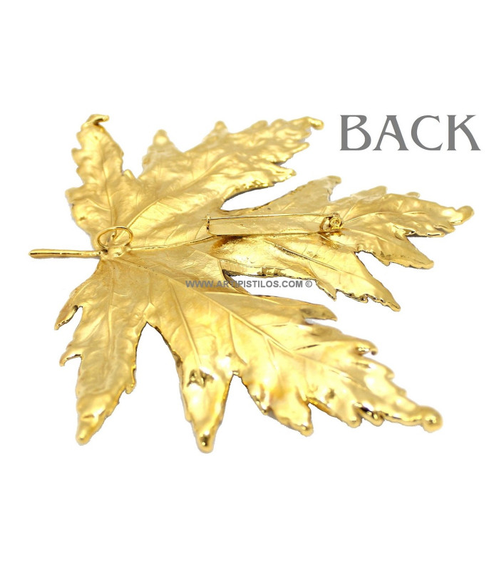 NATURAL MAPLE LEAVES PLATED IN GOLD 24 K 13 X 13 CMS.