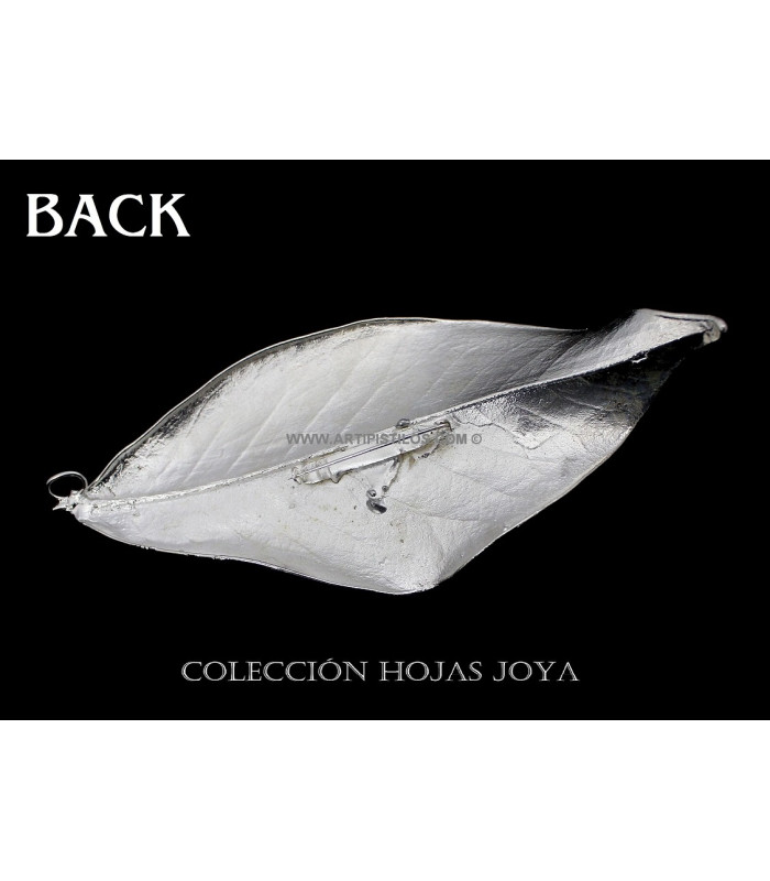 HOJA NATURAL DE MAGNOLIO CHAPADO EN PLATA 1000 15 X 6,5 CMS.