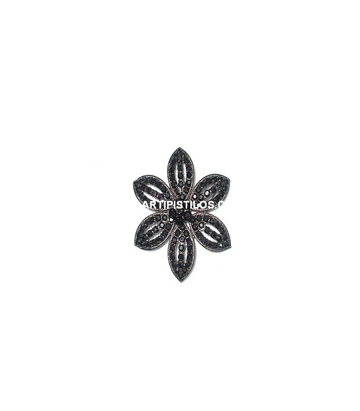 BROCHE FLOR 6 PICOS STRASS