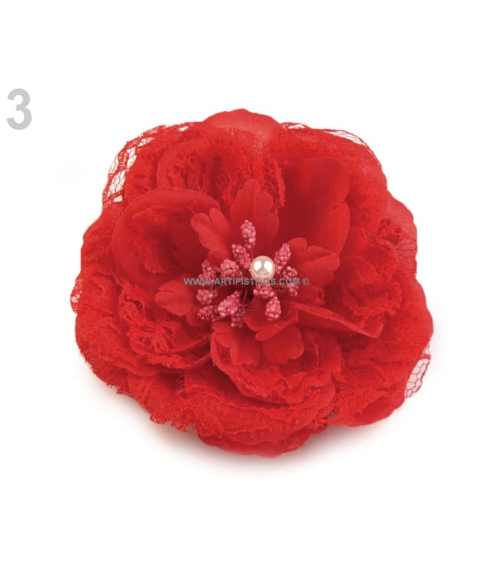 ROSA DE TEÇIDO 11 CMS.
