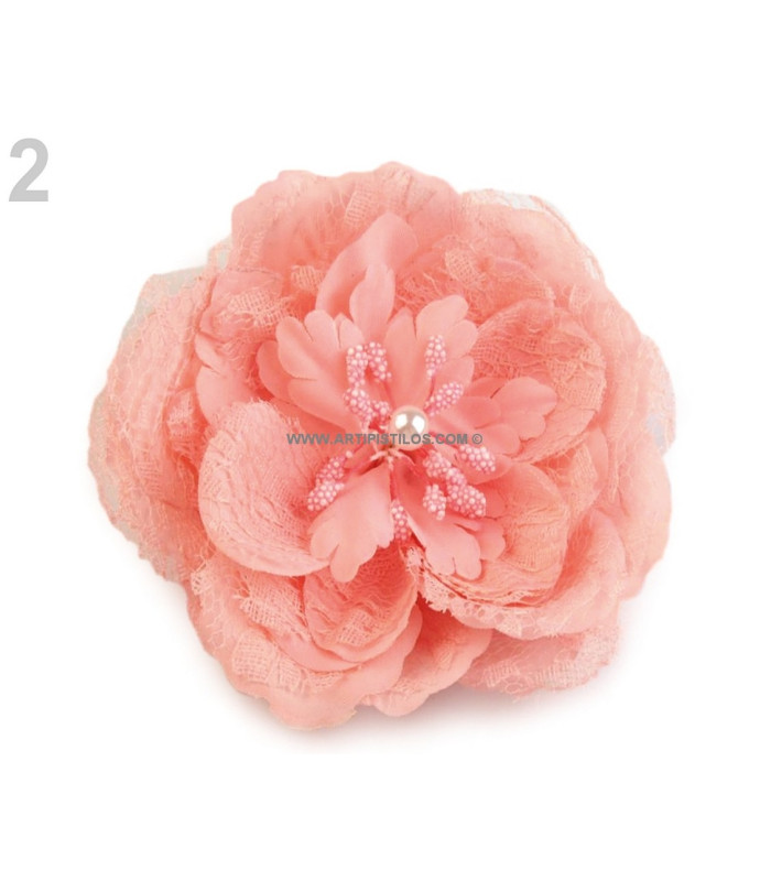ROSA DE TELA 11 CMS. CON BROCHE