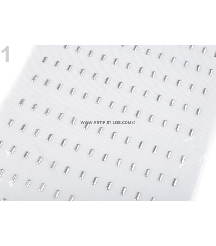 HOT FIX METALICO RECTANGULAR 2,5 X 7 MM.