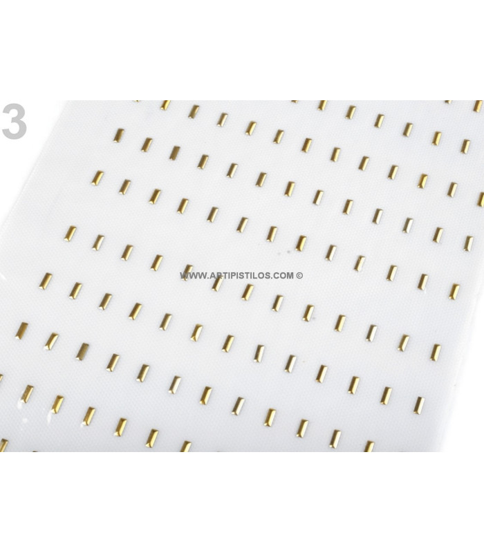 HOT FIX METALICO RECTANGULAR 2,5 X 7 MM.