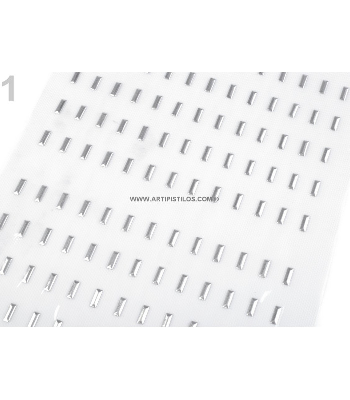 METALLIC RECTANGULAR HOT FIX 3 X 10 MM.