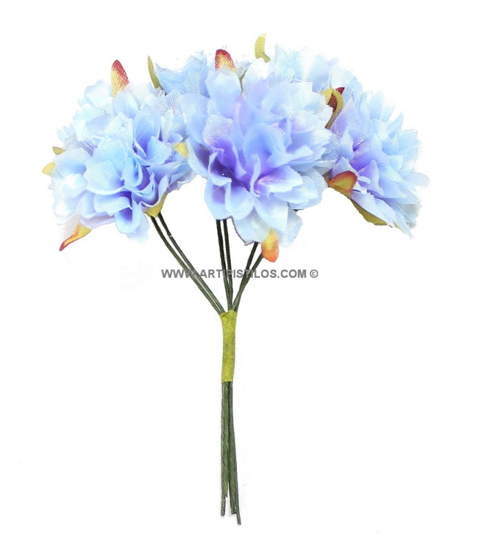 FABRIC MINIFLOWERS "ZINNIA" 6 PCS.