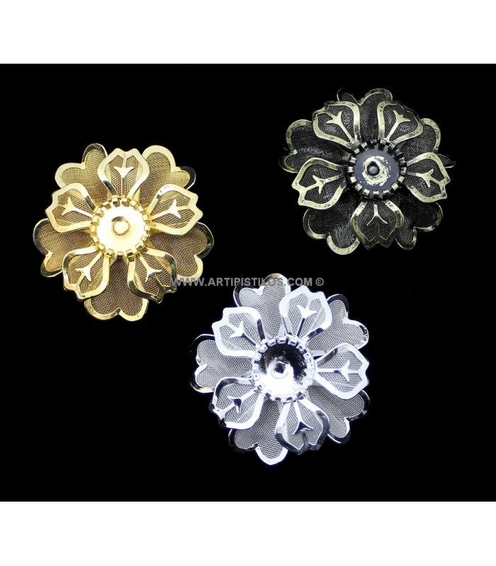 Aplicação flor de metal "OLEN"
