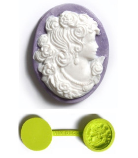 Molde De Silicona "camafeo Grande" Verde 4 X 3 Cms. - modelado