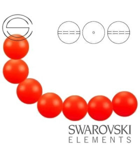 Perla Cristal De Swarovski 5 Mm. De Diametro X 1 Unidad Rojo Neon/cristal - colores