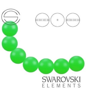 Perla Cristal De Swarovski 5 Mm. De Diametro X 1 Unidad Verde Neon/crystal - colores