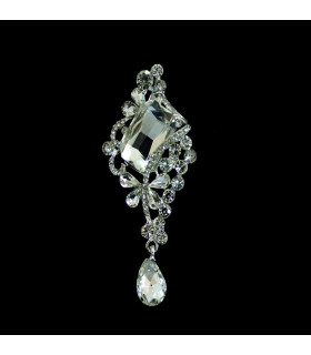 Broche Diamante 9 X 4 Cms. Plata 9 X 4 Cms. - tocados para
