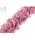 FABRIC FLOWERS ON FELT TAPE.