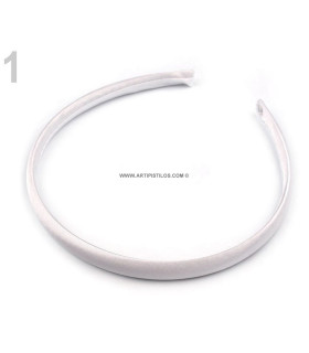 Diadema De Satén Blanco Ancho: 1 Cm. - adornos