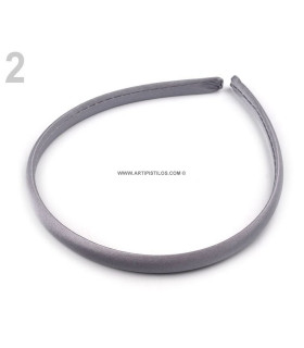 Diadema De Satén Gris Ancho: 1 Cm. - adornos