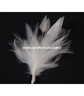 Montaje Plumas Ganso/antena Gallo Blanco 13 X 15 Cms. - manualidades