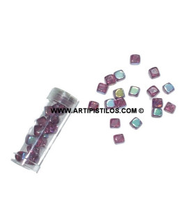 Perlas Cubo 8 Mm. Lila 8 Mm.