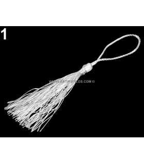 Borla Decorativa 80 Mm Blanco - sombreros