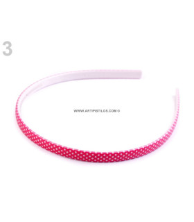 Diadema Lunares Fucsia Circunferencia: 36 Cm Ancho: 0,8 Cm - plástico