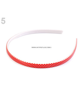 Diadema Lunares Rojo Circunferencia: 36 Cm Ancho: 0,8 Cm - plástico