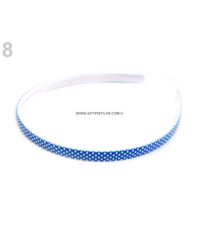 Diadema Lunares Azul Circunferencia: 36 Cm Ancho: 0,8 Cm - plástico