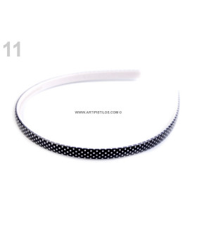 Diadema Lunares Negro Circunferencia: 36 Cm Ancho: 0,8 Cm - plástico