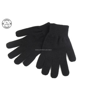 Guantes De Lana Acrilica Negro